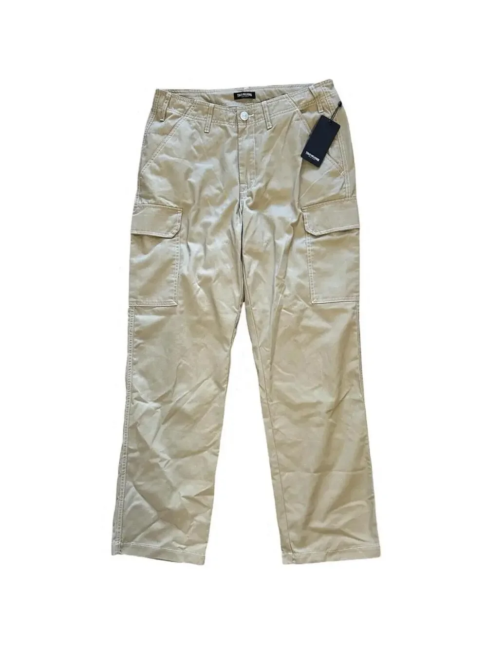 True Religion Men's Travertine Khaki Baggy Cargo Pants Size 32x32 NWT $159